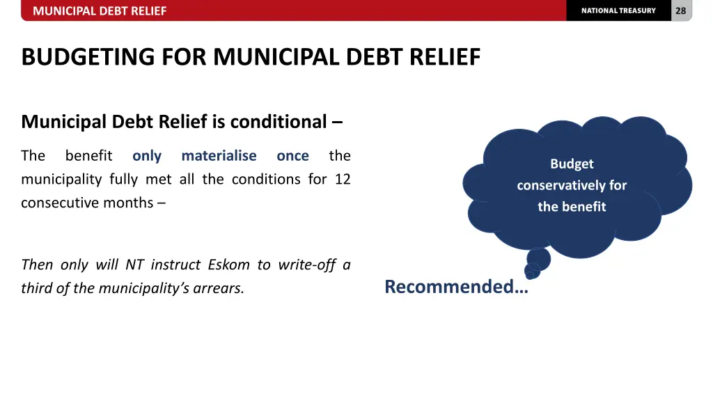 municipal debt relief 26