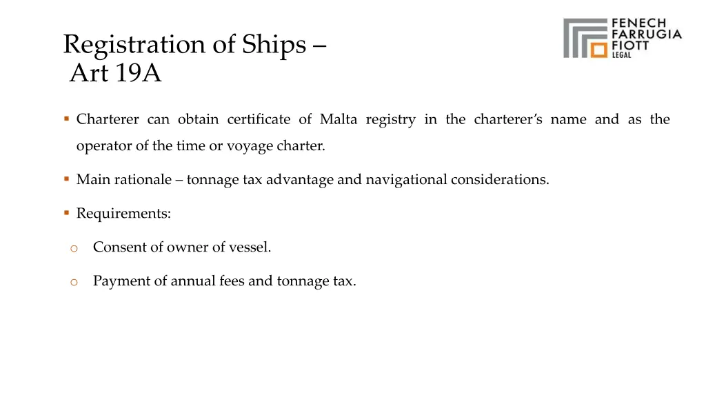 registration of ships art 19a