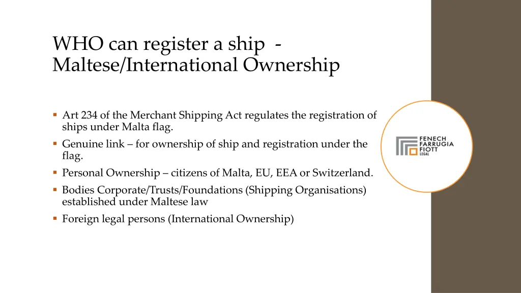 who can register a ship maltese international