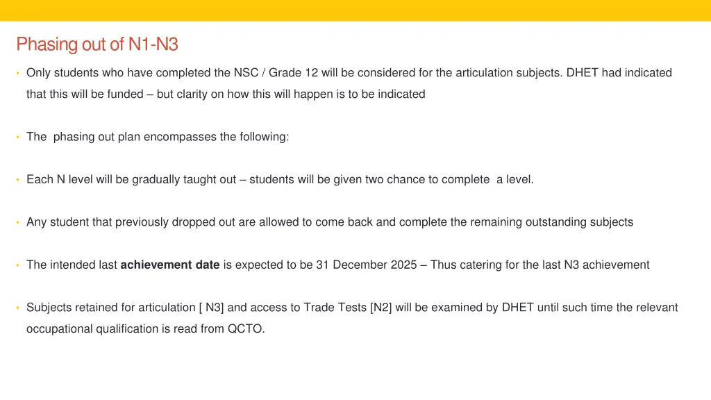 phasing out of n1 n3 2