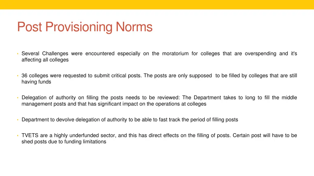 post provisioning norms