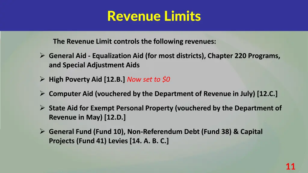 revenue limits 2