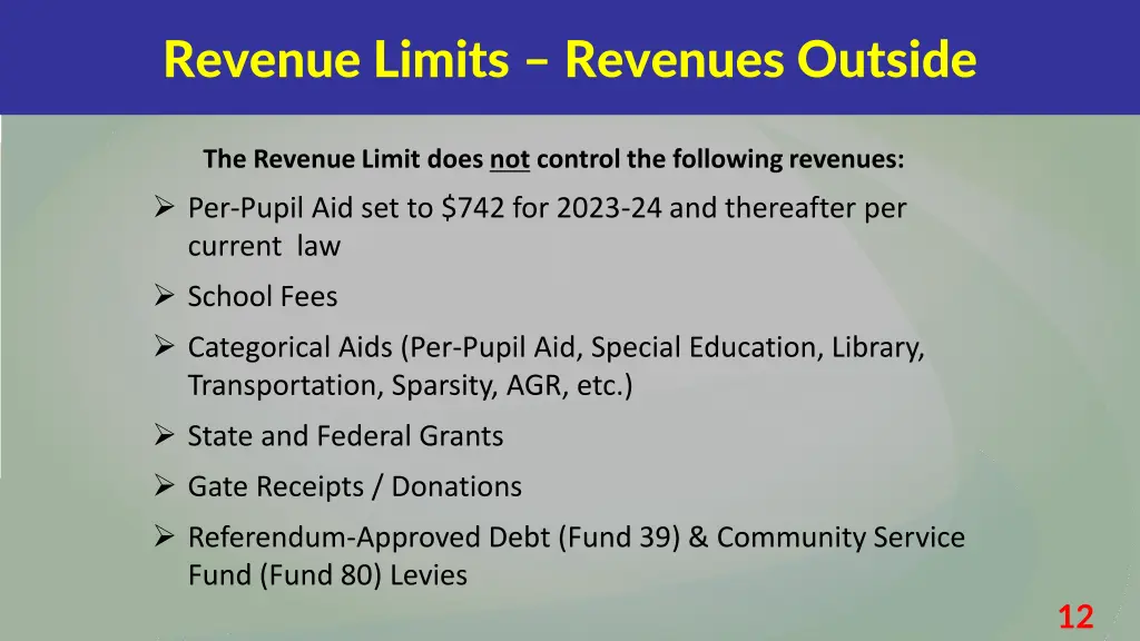 revenue limits revenues outside