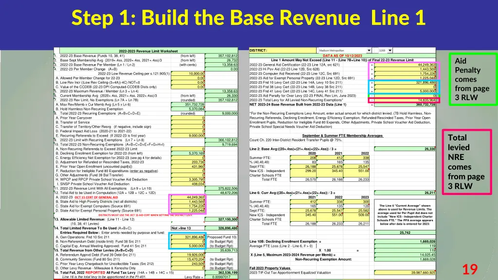 step 1 build the base revenue line 1