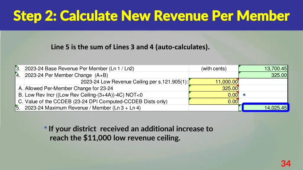 step 2 calculate new revenue per member step