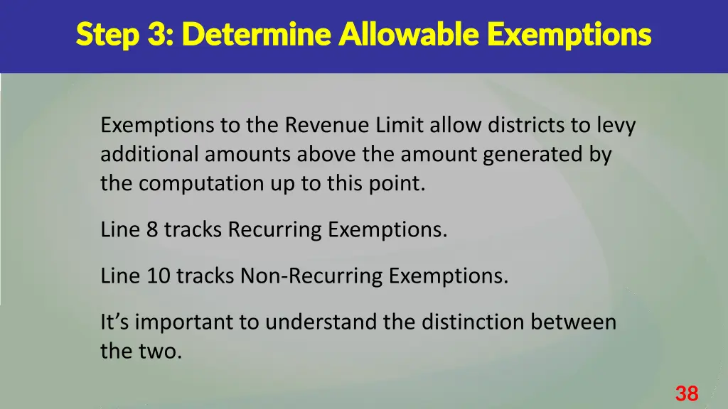 step 3 determine allowable exemptions step