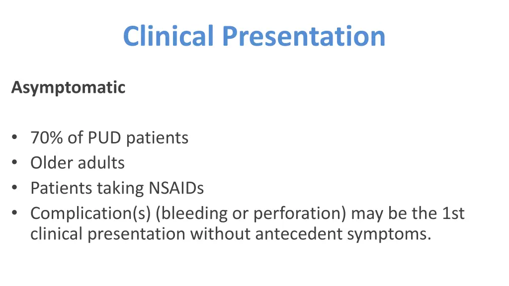 clinical presentation