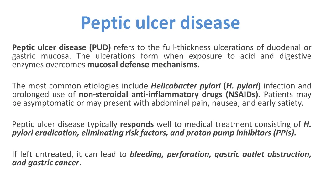 peptic ulcer disease