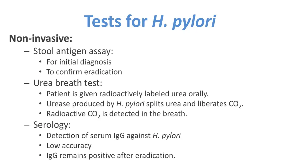 tests for h pylori