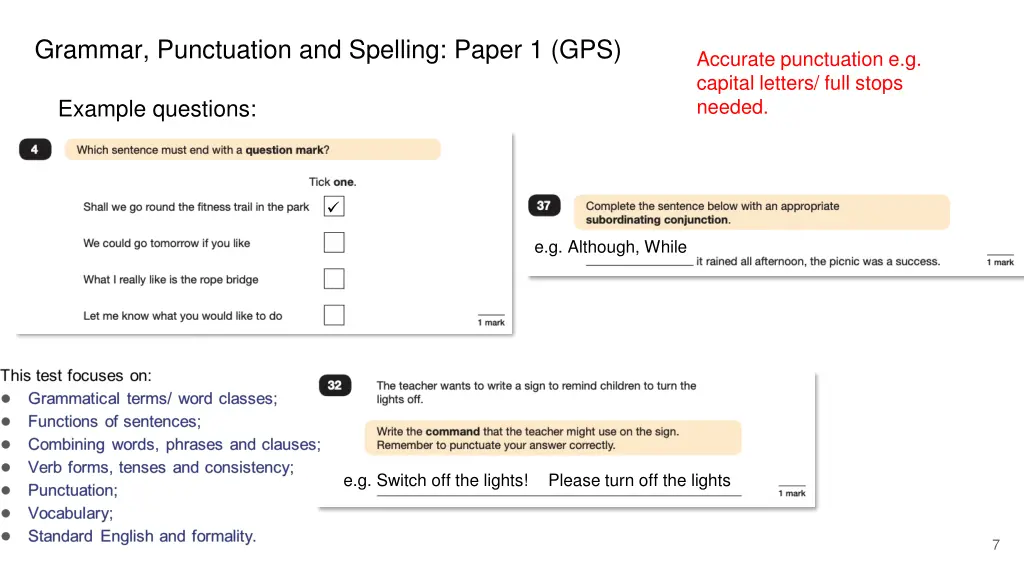 grammar punctuation and spelling paper 1 gps