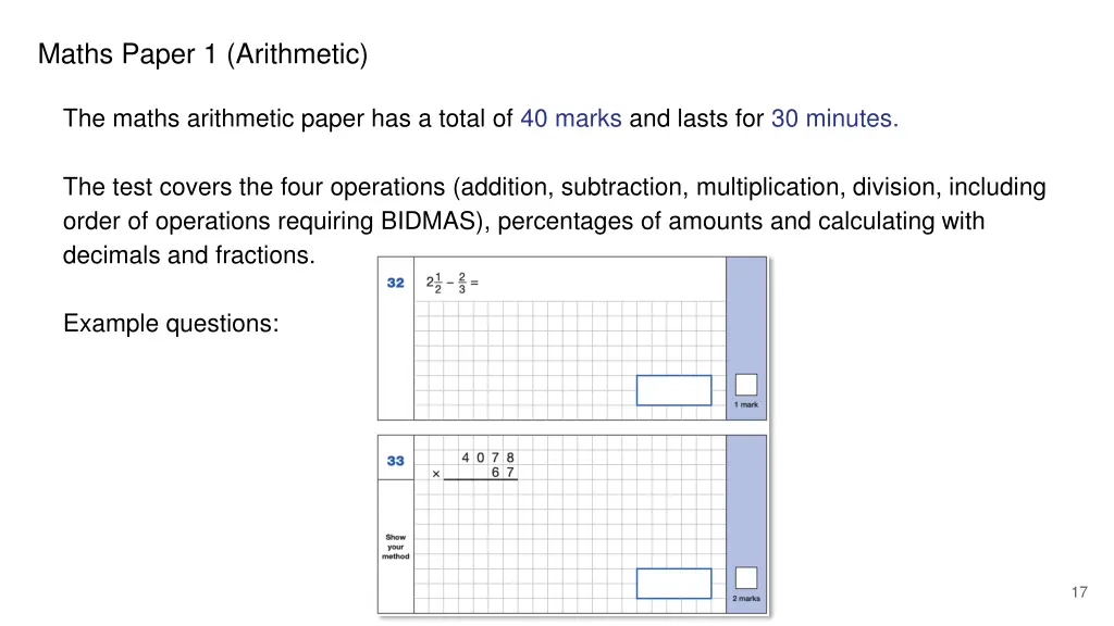 maths paper 1 arithmetic