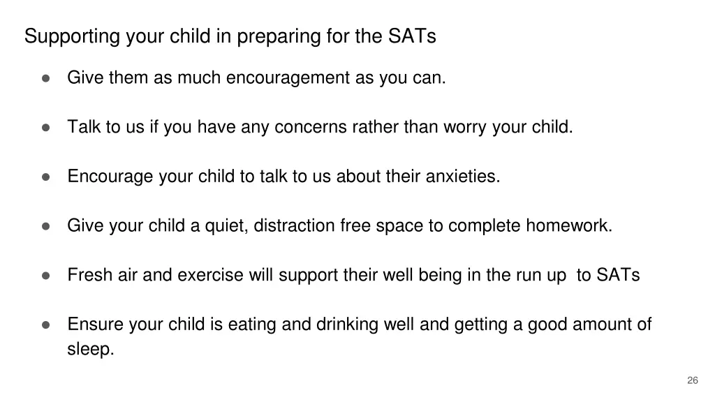 supporting your child in preparing for the sats
