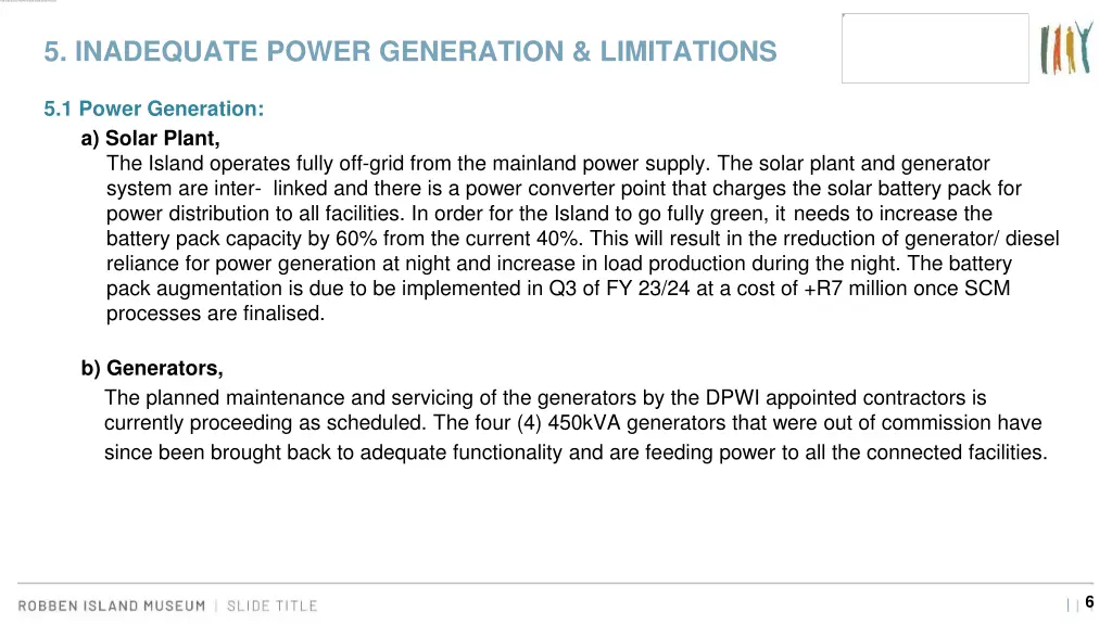 5 inadequate power generation limitations