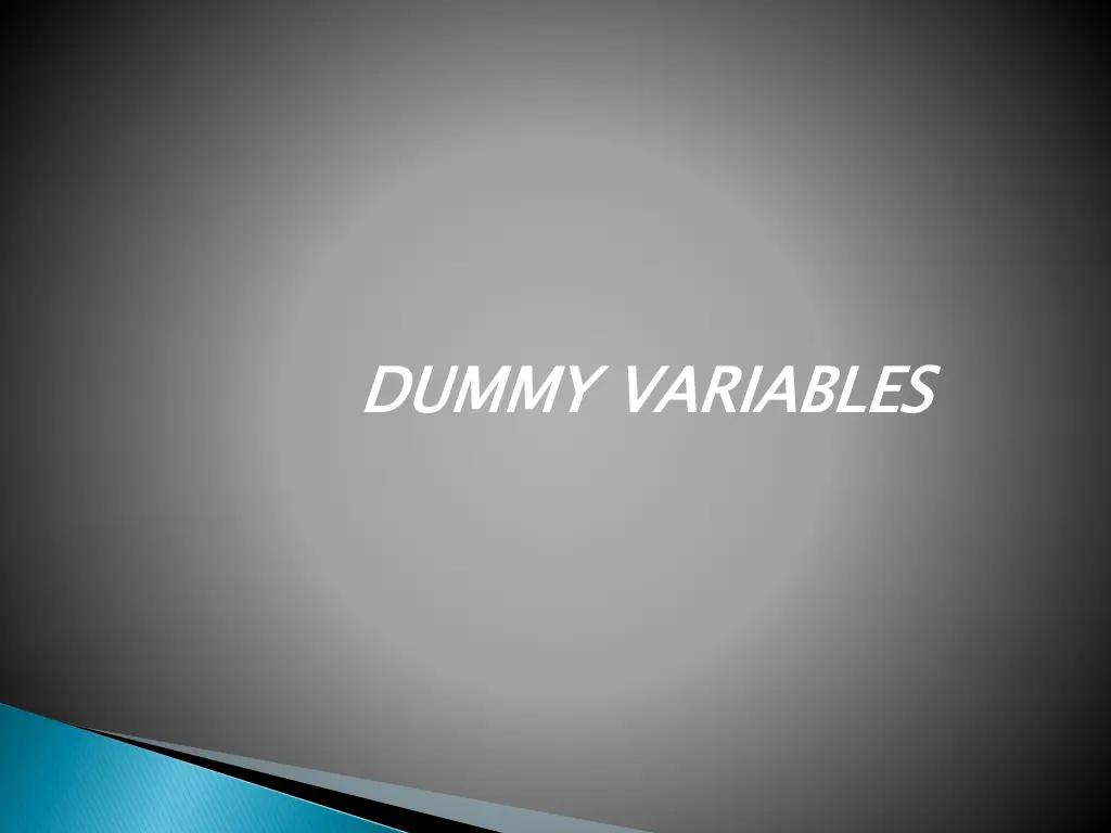 dummy variables