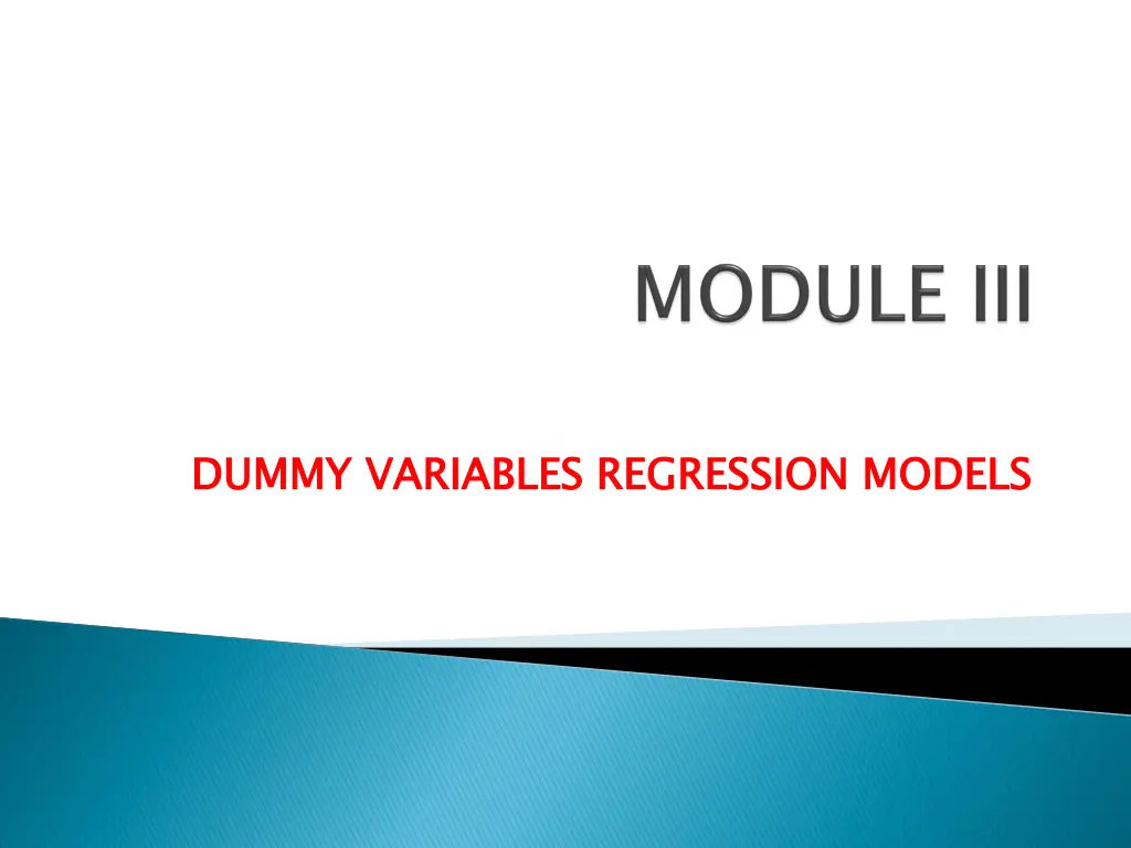 dummy variables regression models