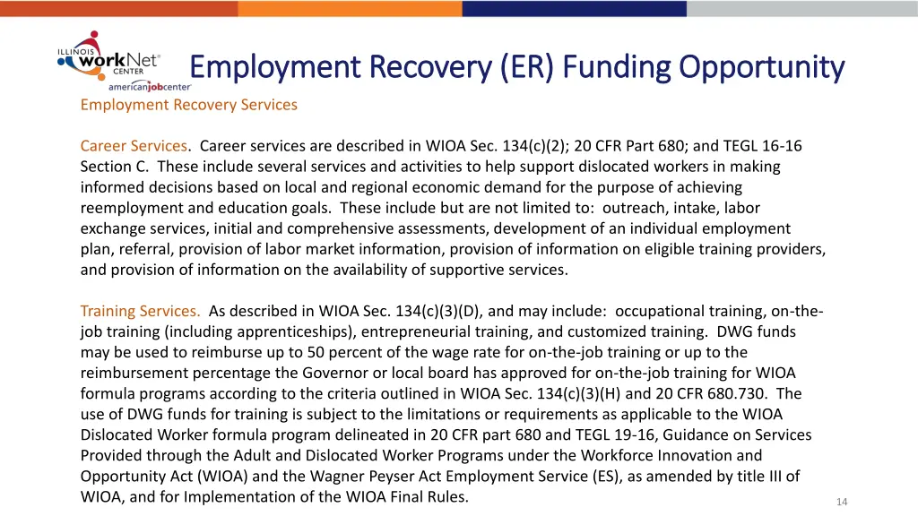 employment recovery er funding opportunity 1