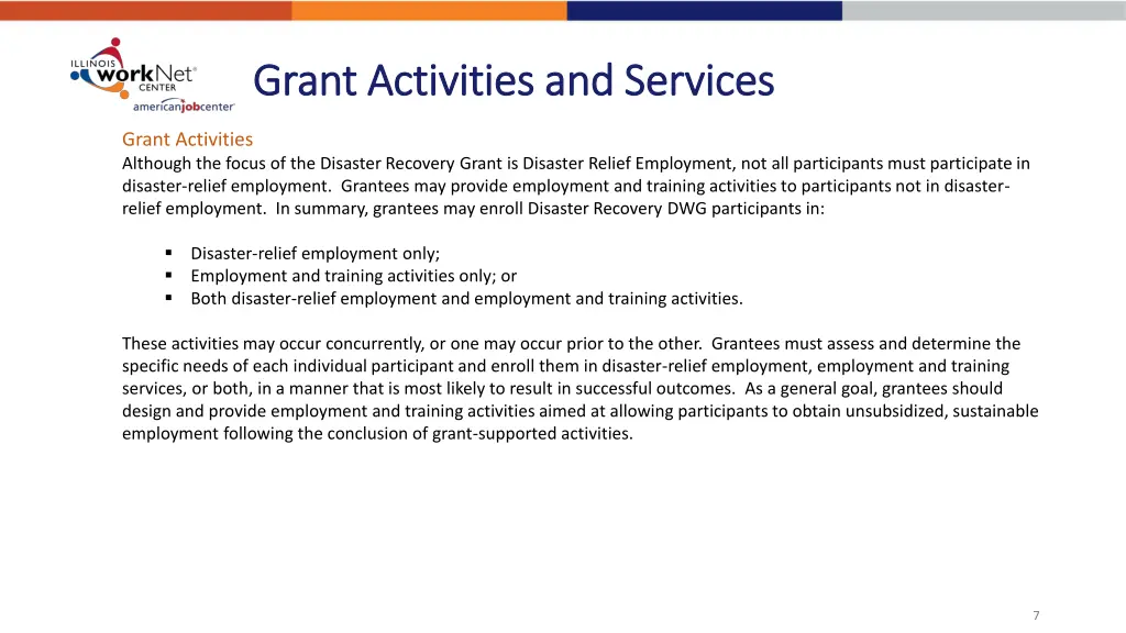 grant activities and services grant activities