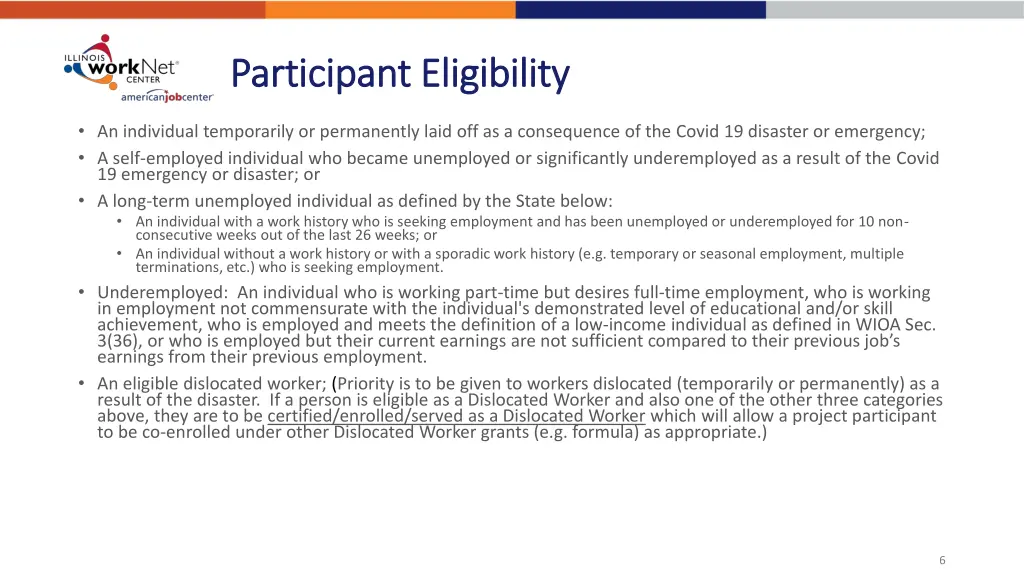 participant eligibility participant eligibility