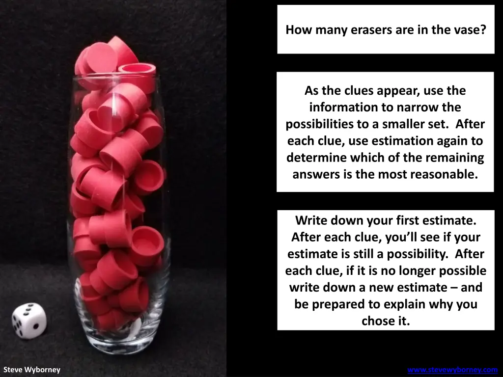 how many erasers are in the vase 2