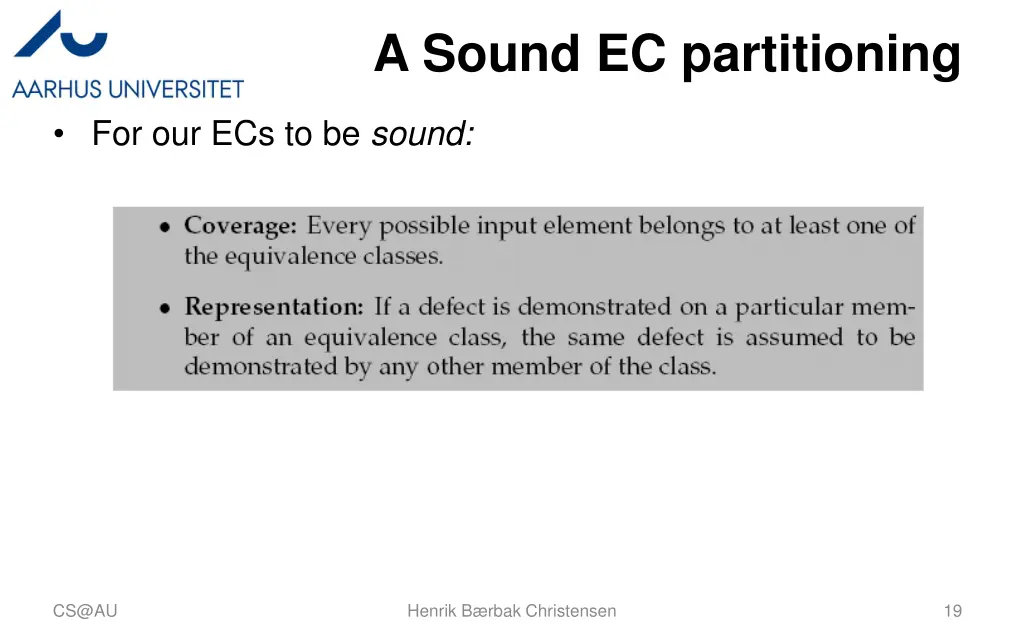 a sound ec partitioning