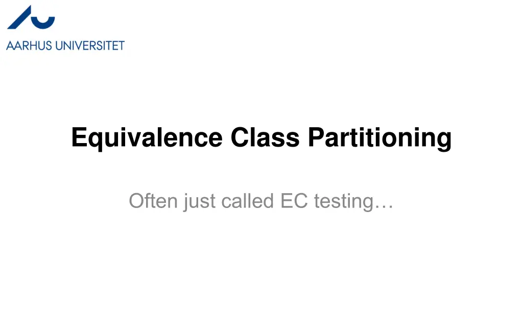 equivalence class partitioning