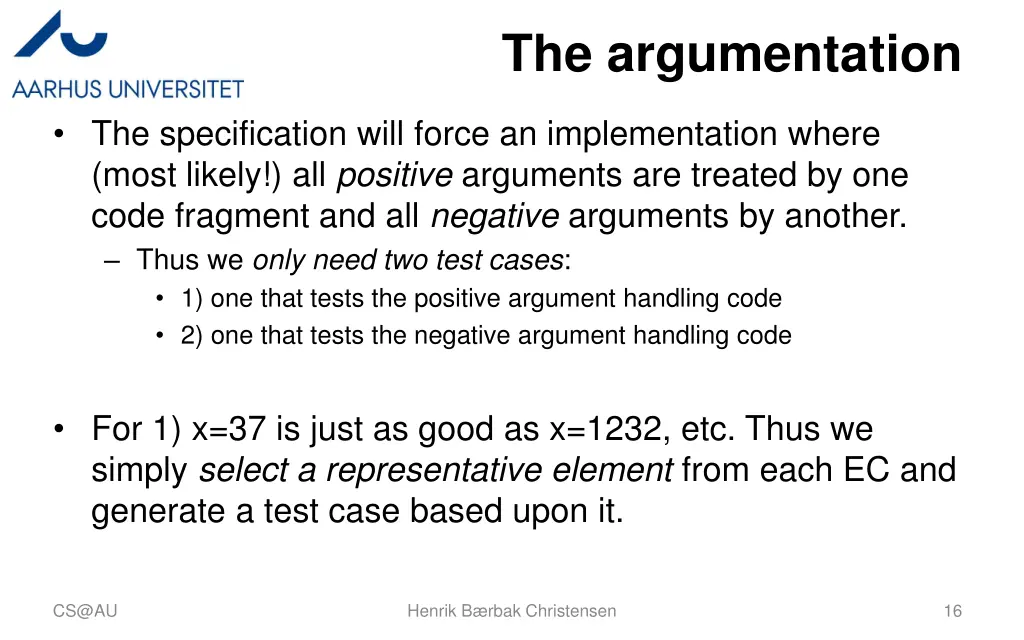 the argumentation