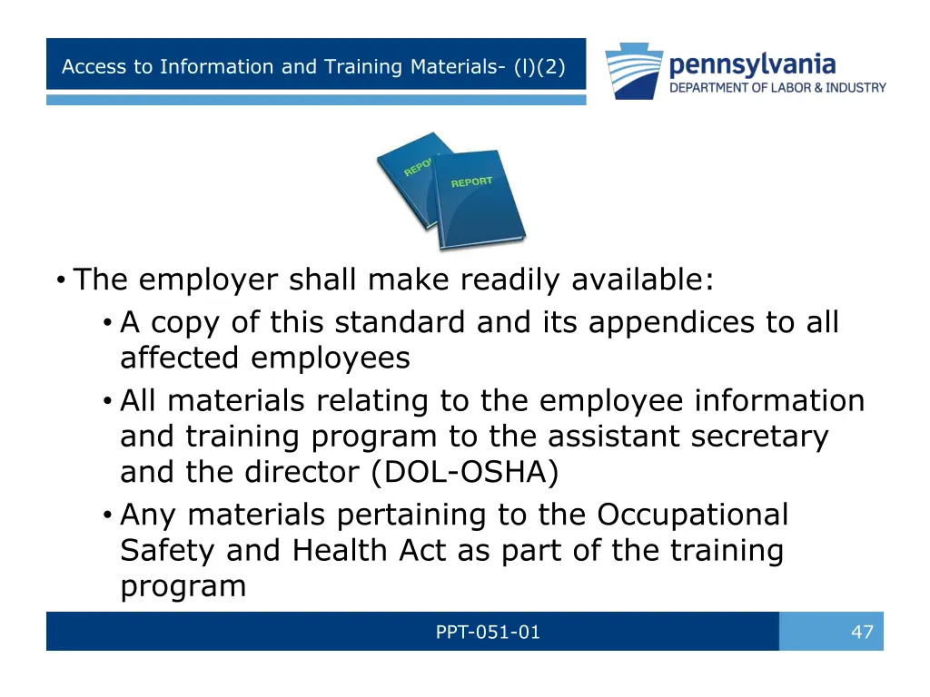 access to information and training materials l 2