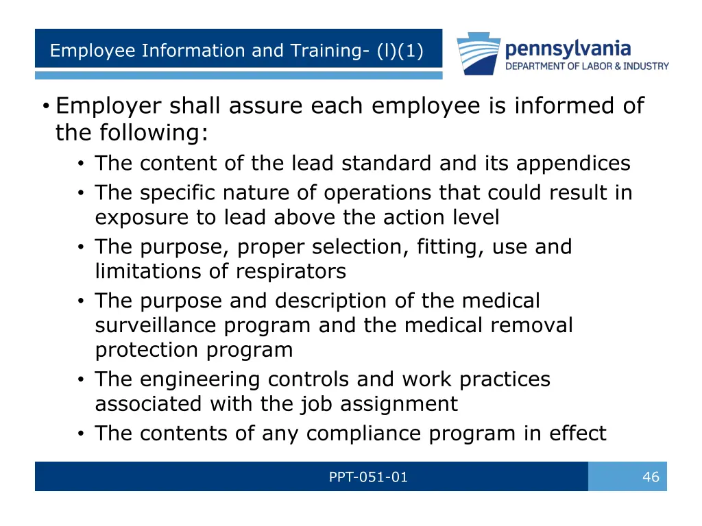 employee information and training l 1 1