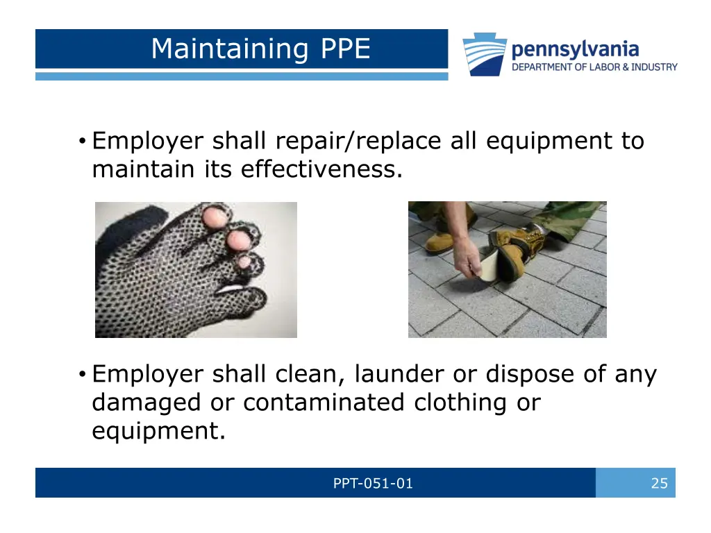 maintaining ppe