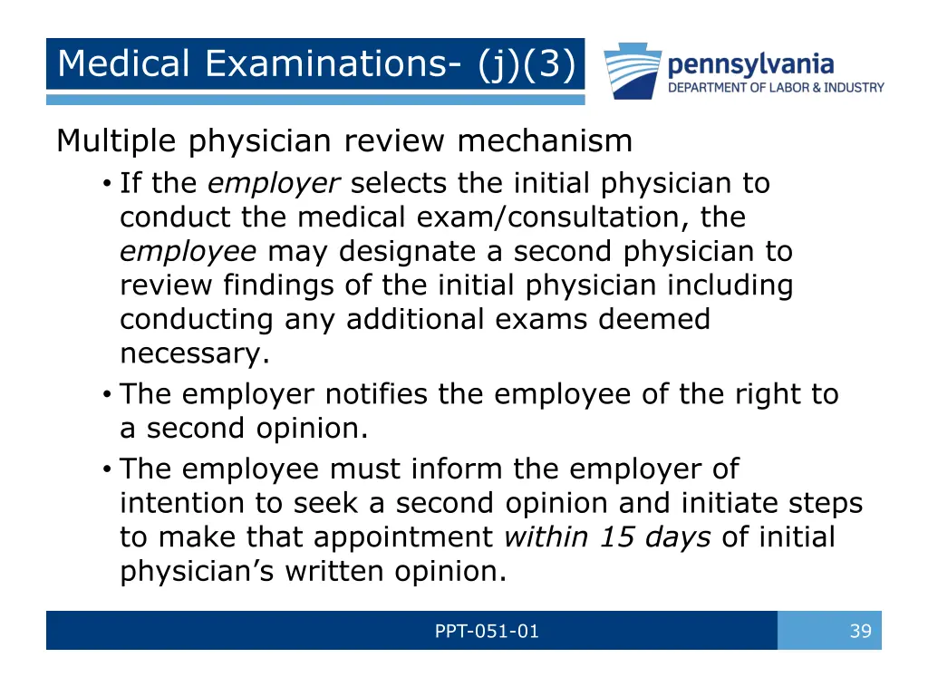 medical examinations j 3 2