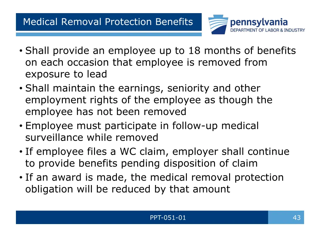 medical removal protection benefits