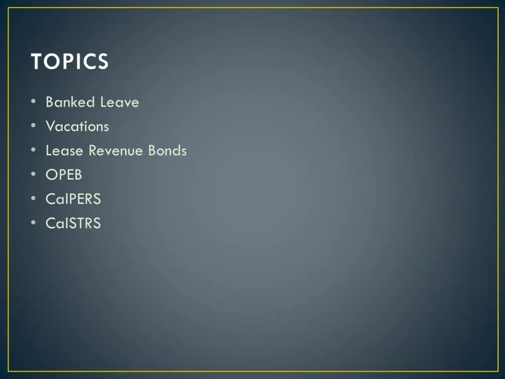 topics