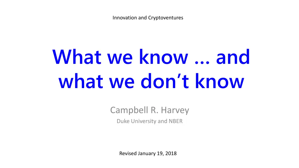 innovation and cryptoventures
