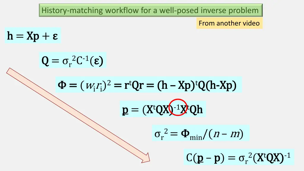 history matching workflow for a well posed