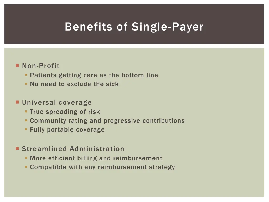 benefits of single payer