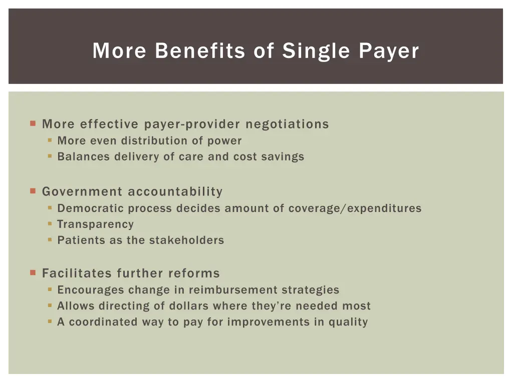 more benefits of single payer
