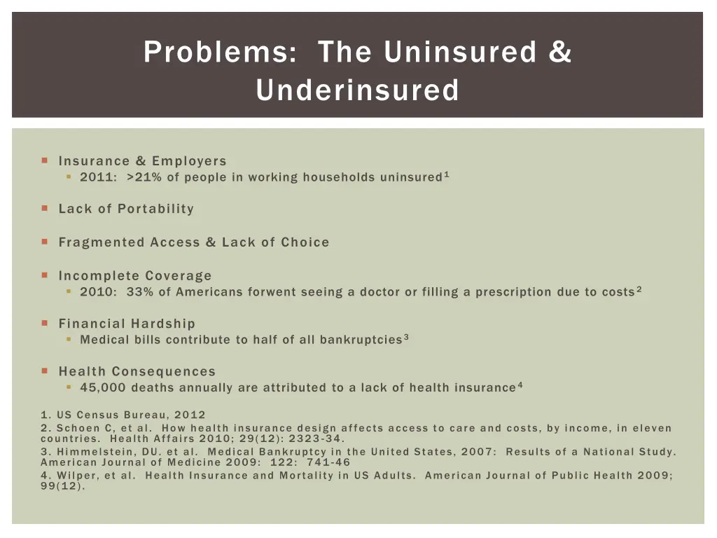 problems the uninsured underinsured