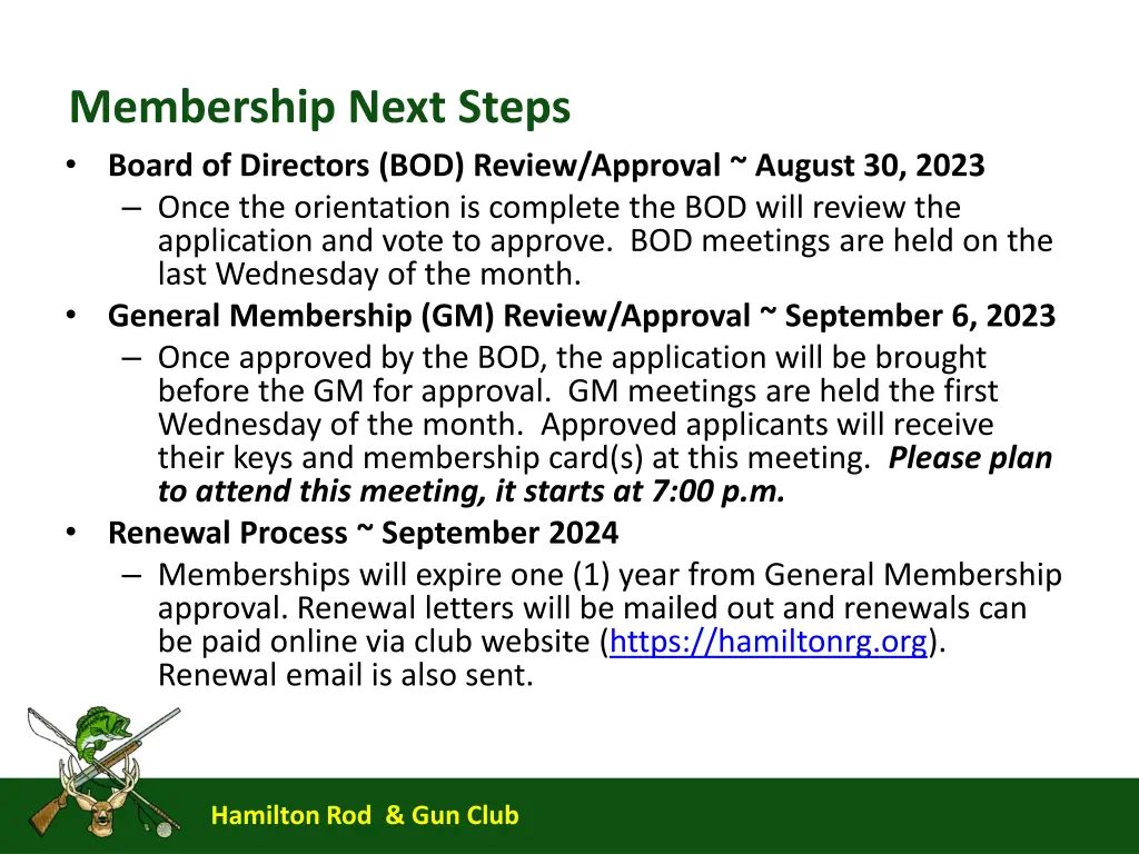 membership next steps board of directors