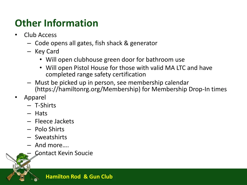 other information club access code opens