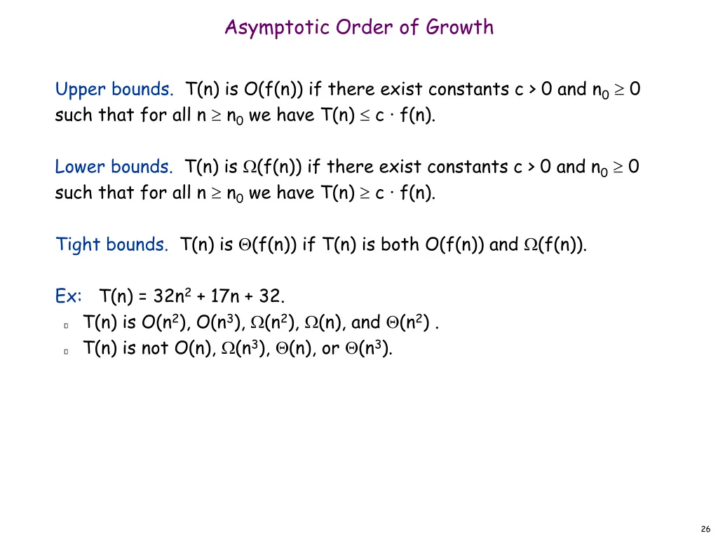 asymptotic order of growth