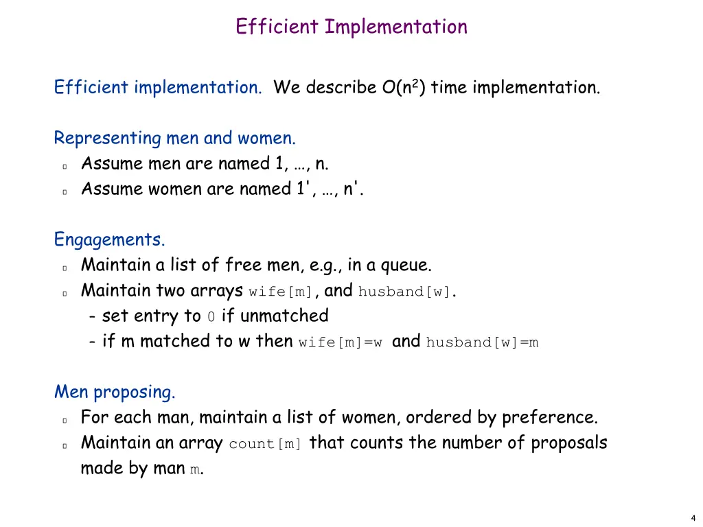 efficient implementation