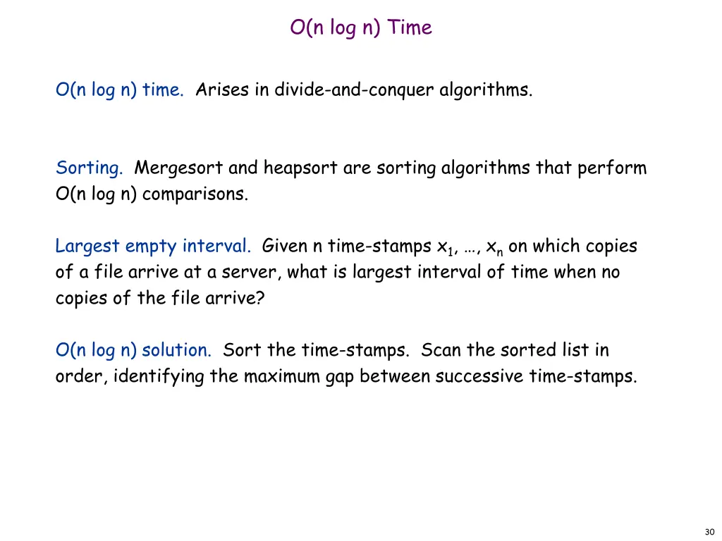 o n log n time