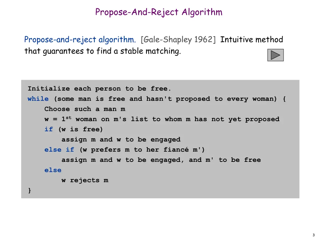 propose and reject algorithm 1