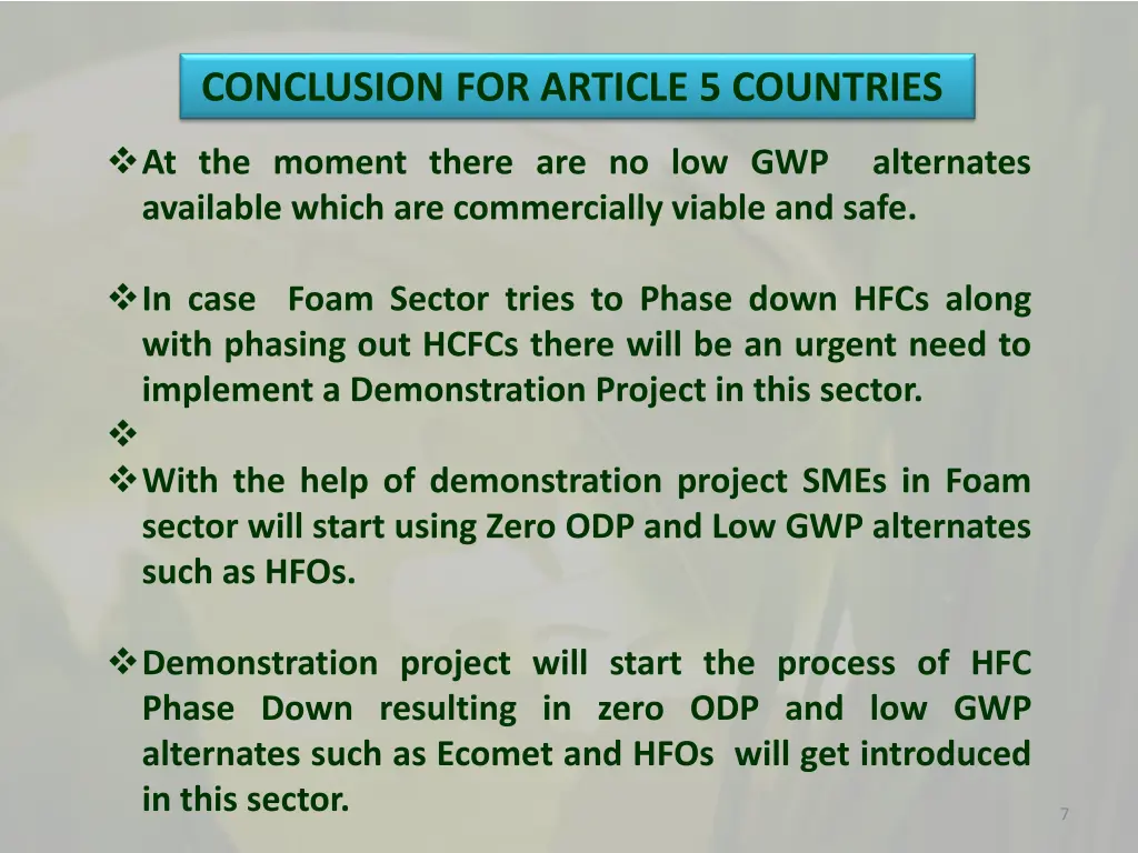 conclusion for article 5 countries