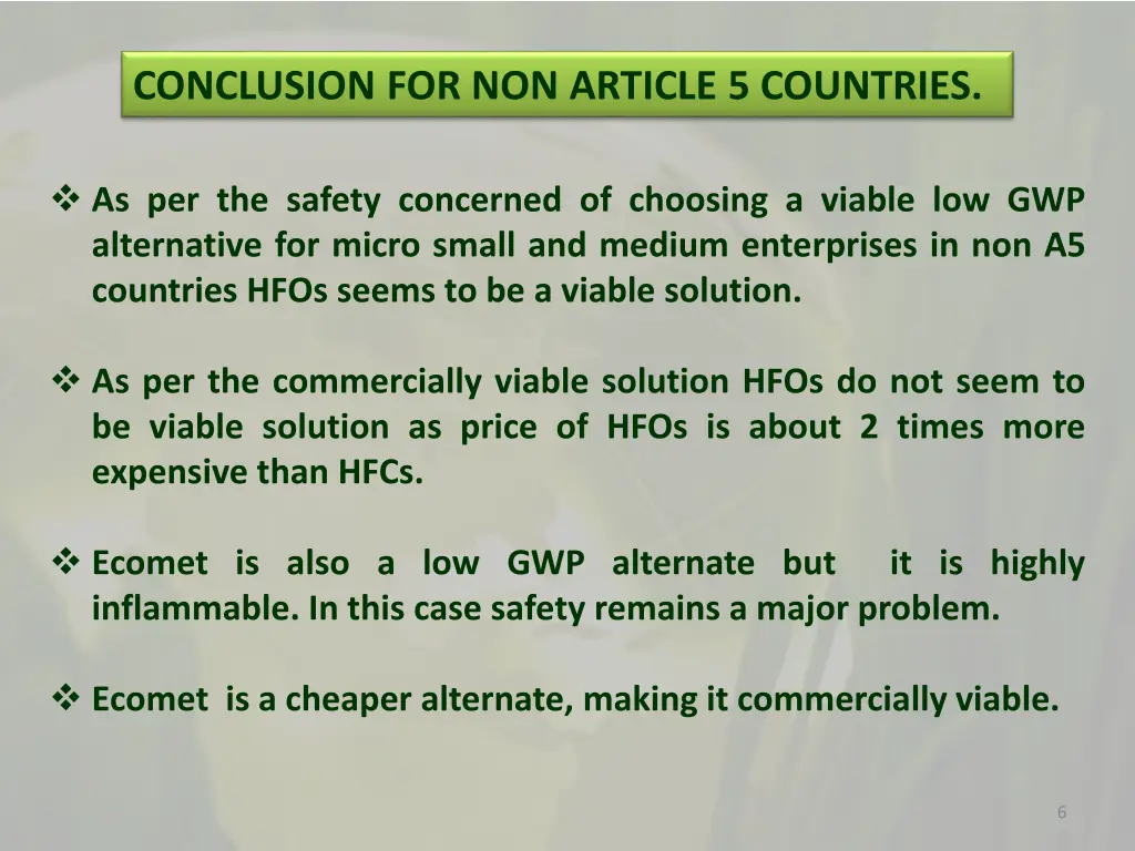 conclusion for non article 5 countries