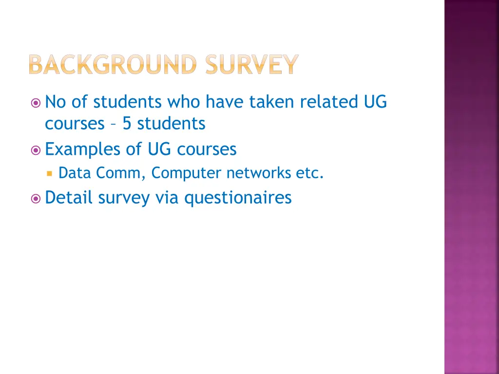 background survey