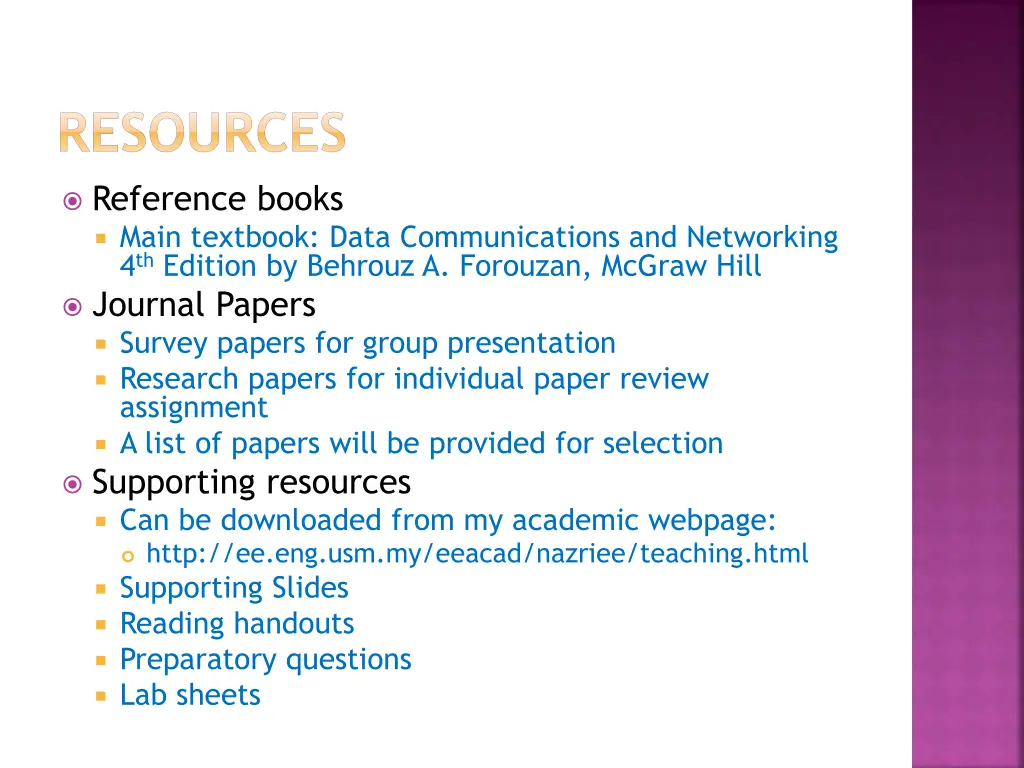 resources