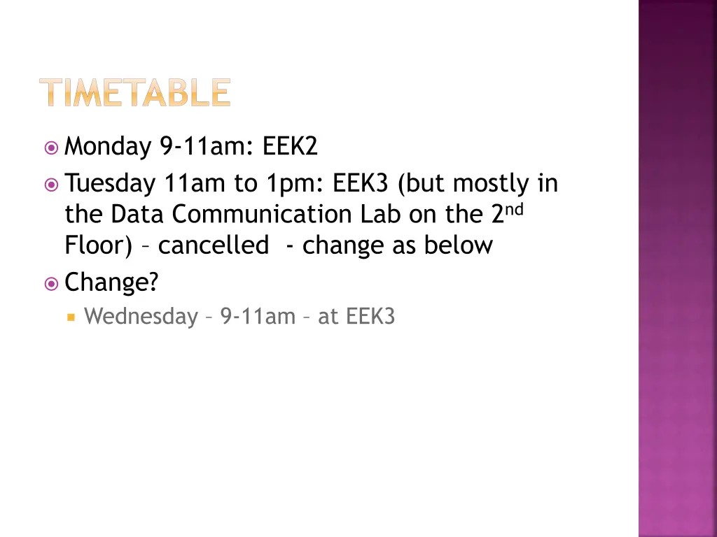 timetable