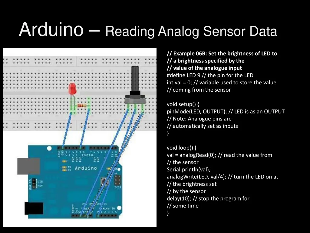 arduino reading analog sensor data