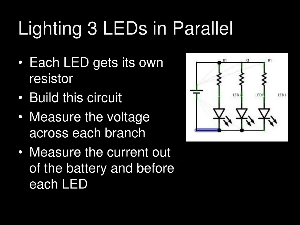 lighting 3 leds in parallel